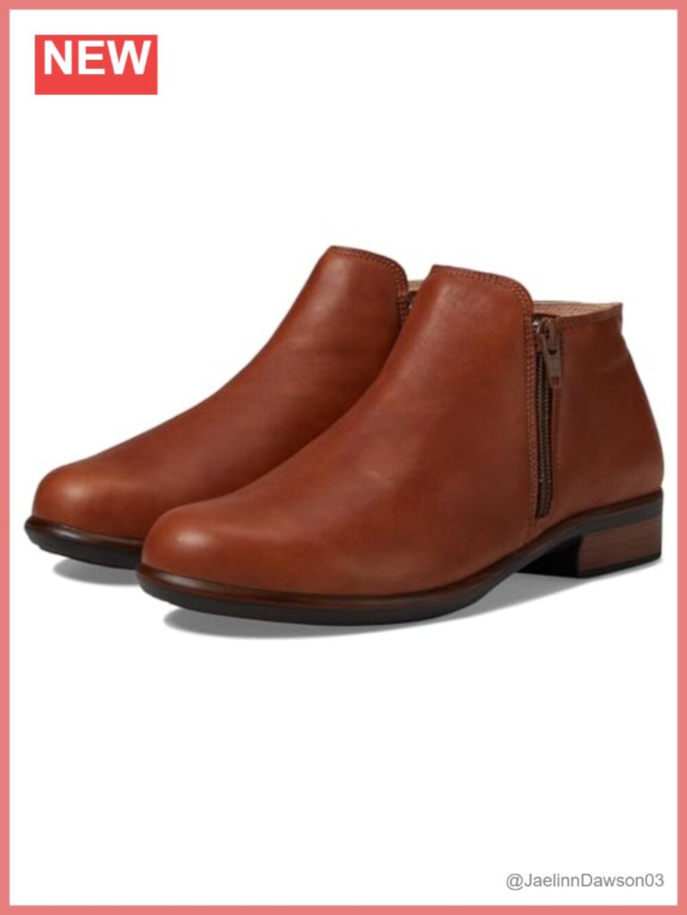 Womens Leather Ankle Bootie Round Toe Zip Flat Handsewn Ankle Boot